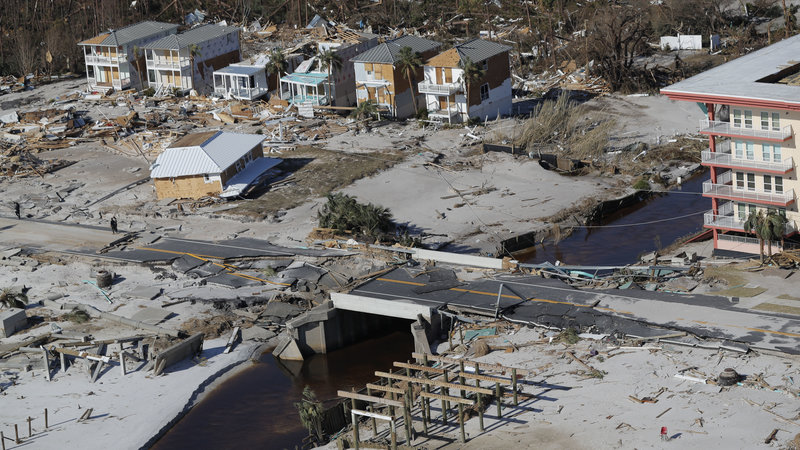 Wreckage left by Hurricane Michael